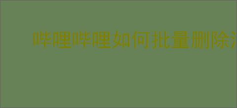 哔哩哔哩如何批量删除消息