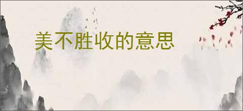 美不胜收的意思