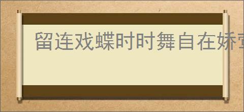 留连戏蝶时时舞自在娇莺恰恰啼的意思