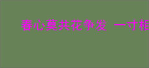 春心莫共花争发 一寸相思一寸灰