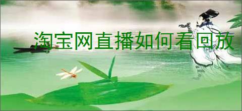 淘宝网直播如何看回放