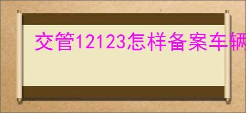交管12123怎样备案车辆