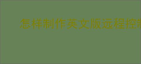 怎样制作英文版远程控制软件