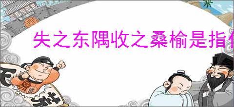 失之东隅收之桑榆是指什么意思