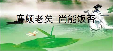 廉颇老矣 尚能饭否