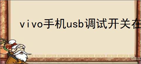 vivo<strong>手机</strong>usb调试开关在哪
