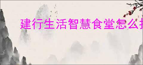 建行生活智慧食堂怎么打开