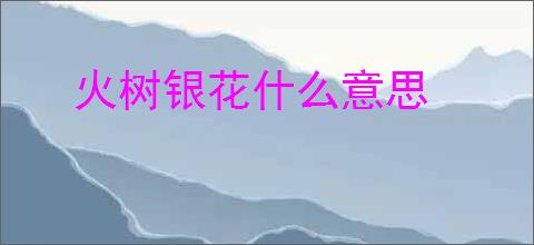 火树银花什么意思