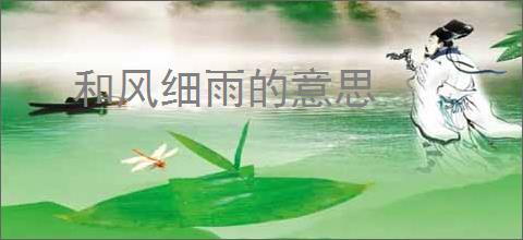 和风细雨的意思
