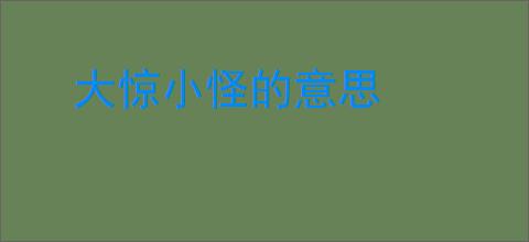 大惊小怪的意思