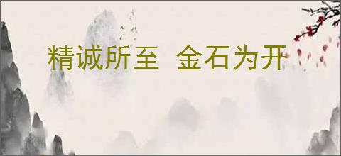 精诚所至 金石为开