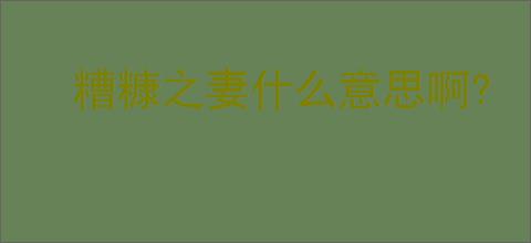 糟糠之妻什么意思啊?