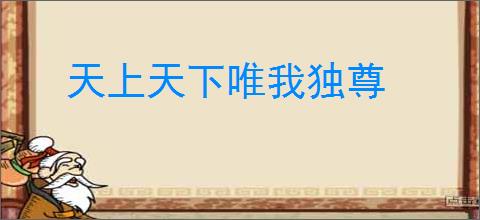 天上天下唯我独尊