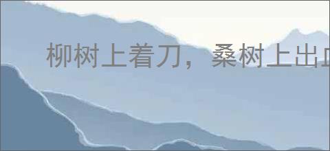 柳树上着刀，桑树上出血