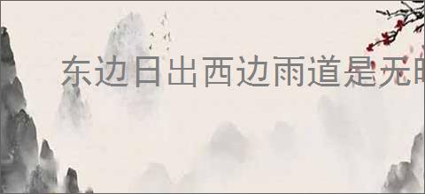 东边日出西边雨道是无晴却有晴