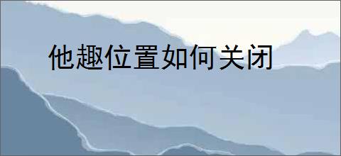 他趣位置如何关闭