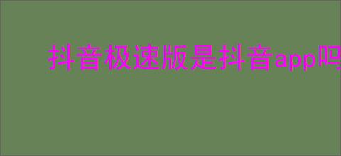 抖音极速版是抖音<strong>APP</strong>吗