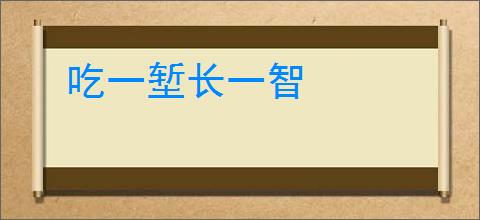 吃一堑长一智