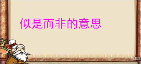 似是而非的意思