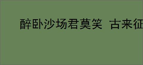 醉卧沙场君莫笑 古来征战几人回