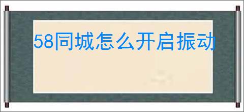 58同城怎么开启振动
