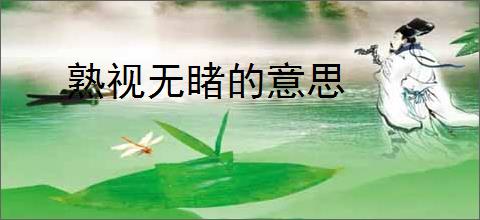 熟视无睹的意思