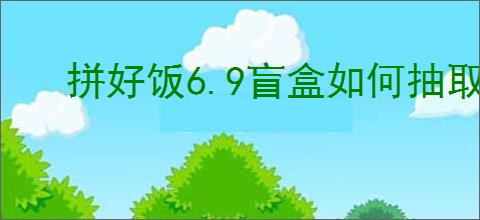 拼好饭6.9盲盒如何抽取孙颖莎限定周边