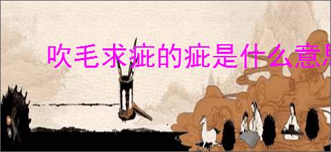 吹毛求疵的疵是什么意思