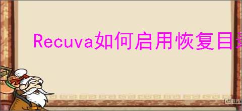 Recuva如何启用恢复目录结构