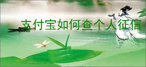 支付宝如何查个人征信