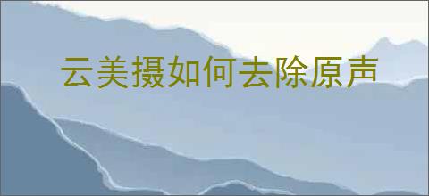 云美摄如何去除原声